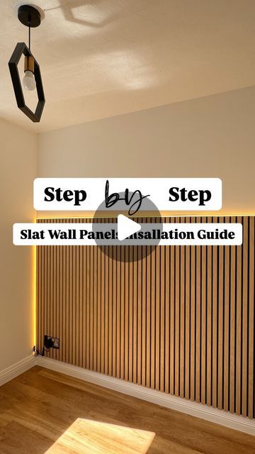 Slat Wall Installation, Wood Panel Picture Display, Panelling Around Plug Sockets, Home Office Slat Wall, Wall Panelling With Lights, Installing Wall Paneling, Diy Slatted Wall, Wood Panneling Rooms Remodel, Faux Panelling Wall