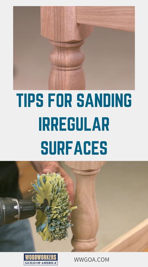 Sanding Furniture Legs, Wood Sanding Tips, Best Sanding Tools, Sanding Small Details, Wood Sanding Tools, Sanding Detailed Wood, Sanding Intricate Furniture, Detail Sanding Tools, How To Sand Small Grooves