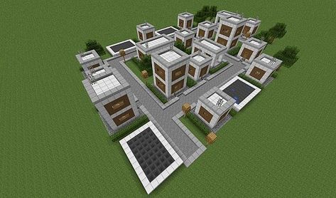 Modern Village Modern Village Minecraft, Minecraft Old Village, Mansion Cottage, Minecraft Farming, Minecraft Village Ideas, Minecraft Medieval Village, Village Minecraft, Minecraft Barn, Modern Village