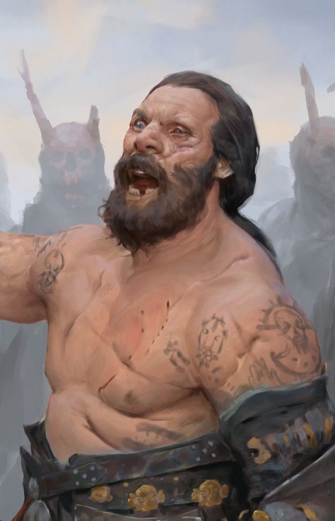 ArtStation - 34, Stepan Alekseev Stepan Alekseev, Viking Character, Warhammer Fantasy Roleplay, Fantasy Ideas, Fantasy Role Playing, Roleplay Characters, Viking Warrior, Game Characters, Black Art Pictures