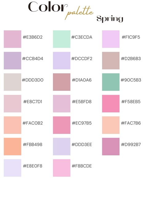 Coloring Combinations, Simply Plural, Color Palette Spring, Palette Spring, Google Agenda, Apple Calendar, Hex Color, Hex Color Palette, Color Pallete