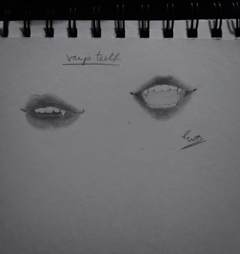 #Lips #vampire teeth , blending , sketchbook art Vampire Teeth Sketch, Vampire Lips Drawing, Vampire Drawing Sketches, Vampire Teeth Drawing, Vamp Teeth, Teeth Drawing, Lips Sketch, Vampire Drawings, Vampire Lips