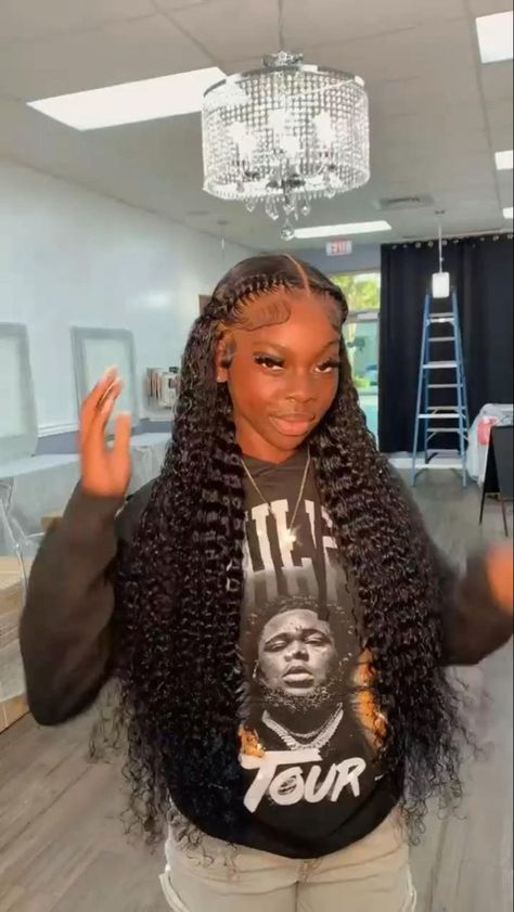 Lace Wigs Styles, Front Lace Wigs, Two Braid Hairstyles, Curly Lace Wig, Sleek Ponytail Hairstyles, Frontal Wig Hairstyles, Quick Weave Hairstyles, Frontal Hairstyles, Pretty Braided Hairstyles