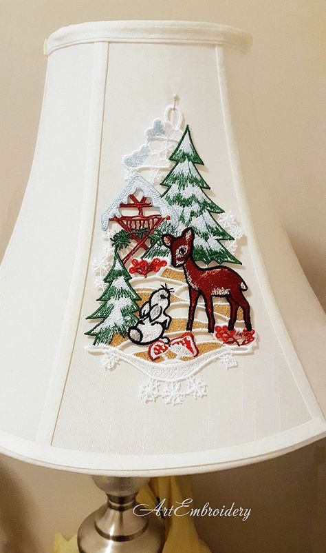 Deer Embroidery Design, Deer Embroidery, Machine Embroidery Redwork, Christmas Squirrel, Winter Deer, Winter Embroidery, Feather Stitch, Girls Applique, Embroidery Design Sets