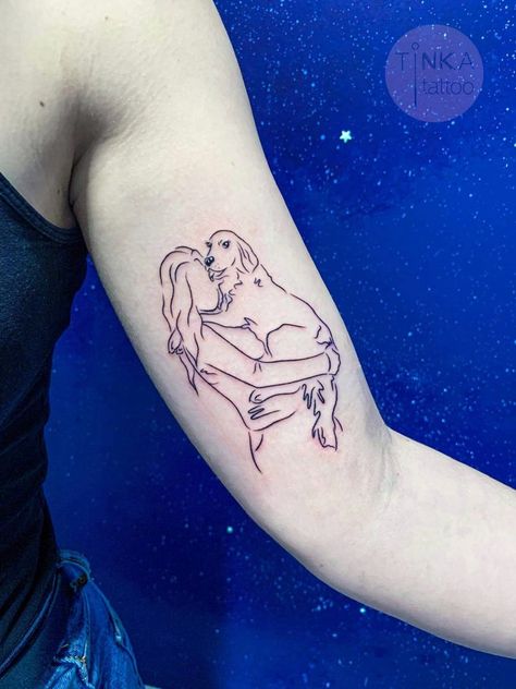 tattoo goldenretriever armtattoo dogtattooideas tinkatattoos Dog Lovers Tattoo For Women, Small Dog Tattoos Golden Retriever, Dog And Nature Tattoo, Dog Best Friend Tattoo, Golden Retriever Tattoo Small, Dog Lover Tattoo For Women, Dog And Girl Tattoo, Golden Retriever Tattoo Minimalist, Girl And Dog Tattoo