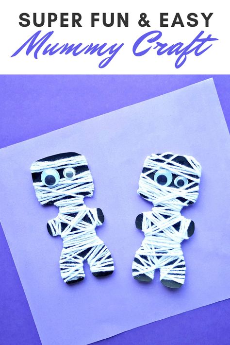 Easy Mummy Halloween Craft for Kids! If your kids love to craft as much as mine do, they're going to love this super cute and easy mummy craft. #craftsforkids #kidscrafts #halloweencrafts Cute Halloween Food, Mummy Craft, Easy Halloween Crafts For Kids, Mummy Crafts, Teacher Crafts, Halloween Arts, Paper Craft For Kids, Halloween Art Projects, Mummy Halloween