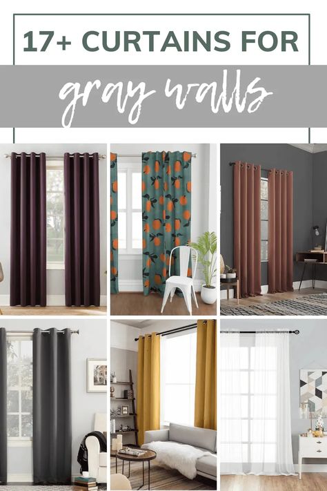 Gray Wall Curtains Ideas, Curtains That Go With Gray Walls Living Room, Gray Walls White Curtains, Light Gray Curtains Living Room, Curtains That Go With Grey Carpet, Curtains On Grey Walls Living Rooms, Curtain Colours For Grey Walls, Curtain Ideas For Grey Living Room, Curtains In Grey Bedroom