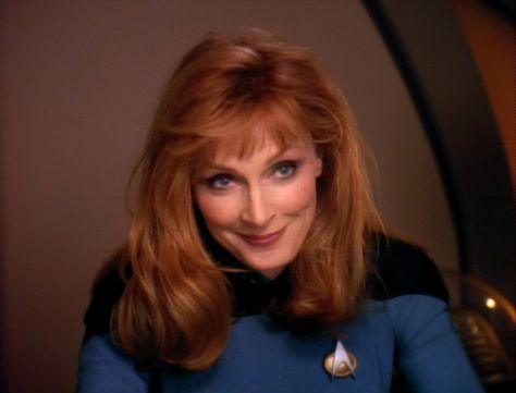 Gates McFadden as Dr. Beverly Crusher on "Star Trek: The Next Generation." Gates Mcfadden, Beverly Crusher, Star Trek Women, Jonathan Frakes, Star Trek Generations, Deanna Troi, Marina Sirtis, Sci Fi Tv Series, Captain Picard