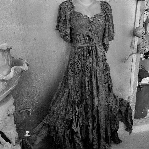 Black Gothic Dress, Punk Festival, Boho Punk, Bridal Trim, Victorian Lace, Dress Bohemian, Gothic Dress, Stevie Nicks, Bohemian Dress