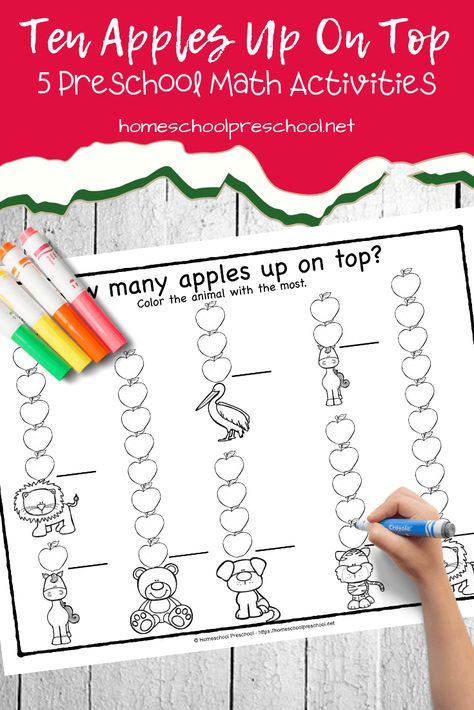 Math Apple Activities, Project Based Learning Elementary, Ten Apples Up On Top, Preschool Apple Theme, Apple Kindergarten, Apple Math, Daycare Forms, Apple Activities, Counting Activities