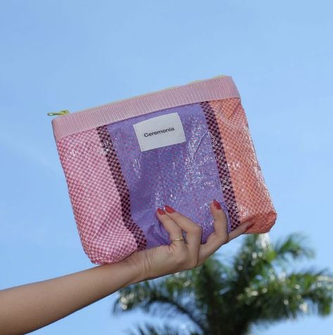 Glossier Bag, Pink Pouch, Basket Tote, Local Farmers Market, Oversized Bag, Clean Hair, Creative Packaging, Farmer's Market, Oil Cloth