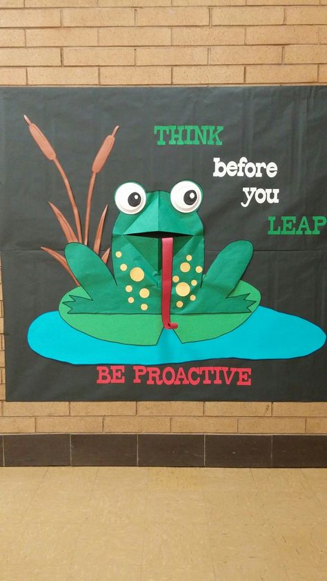 This is the bulletin board Christine and I made for Habit 1: Be Proactive. Leader In Me Be Proactive, Habit 1 Be Proactive Bulletin Boards, Be Proactive Bulletin Board, 7 Habits Bulletin Board Ideas, Leader In Me Bulletin Board 7 Habits, Leadership Bulletin Boards, Habit 1 Be Proactive, Classroom Display Boards, 2023 Classroom