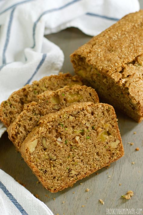 Peach Zucchini Bread, Zucchini Peach, Carrot Zucchini Bread, Peach Bread, Zucchini Bread Healthy, Hidden Vegetables, Zucchini Bread Recipe, Healthy Zucchini, Apple Bread