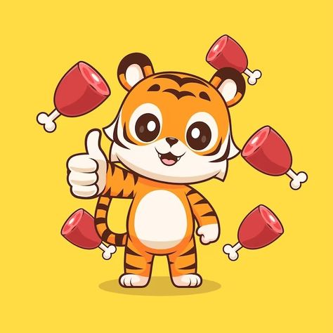 Catalyststuff | Freepik Animal Mascot, Vector Icons Illustration, Cute Tigers, Designer Logo, Logo Designer, You're Awesome, Vector Photo, Animal Illustration, Thumbs Up