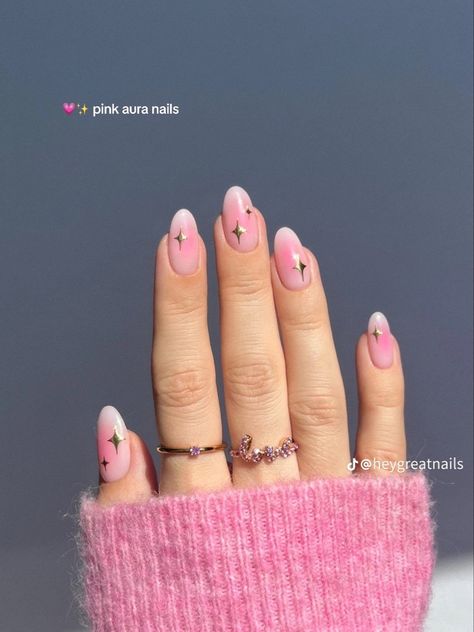 Bow Nail Designs, Aura Nails, Star Nail, Star Nail Art, Moon Nails, Silver Nail, Trendy Nail Art Designs, Nail Art Stickers Decals, Pink Aura