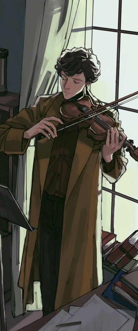 Sherlock Holmes Bbc, Sherlock Fanart, Sherlock 3, The Violin, Bbc Sherlock, Johnlock, Sherlock Bbc, Baker Street, Benedict Cumberbatch