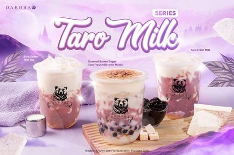 Calling all taro lovers!  Daboba's enchanting Taro Milk Series arrives on March 22nd, featuring delicious taro drinks like Roasted Brown Sugar Taro Fresh Milk with Mochi & Taro Green Milk Tea.  Indulge in these taro-ific creations and win a FREE cup (limited quantities)! Taro Drink, Green Milk Tea, Taro Milk Tea, Green Milk, Drink Photography, Food Drink Photography, Fresh Milk, Bubble Tea, Milk Tea