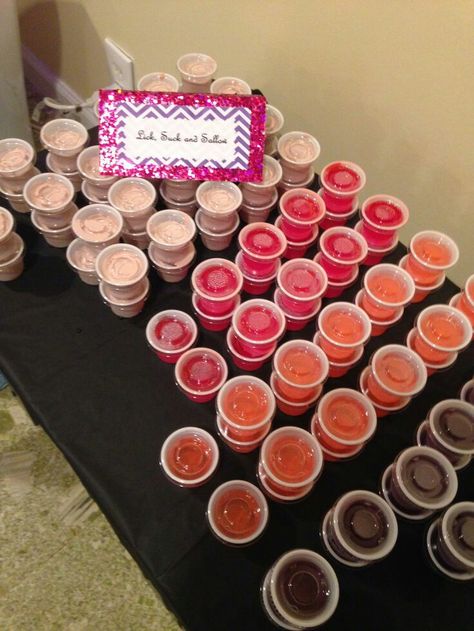 Adult Toy Party Ideas, Bachelorette Party Food Ideas, Pure Romance Party Food, Passion Party Ideas, Bachelorette Party Ideas Girl Night, Bachelorette Party Food, Pure Romance Party, Fun Halloween Party Games, Pudding Shots