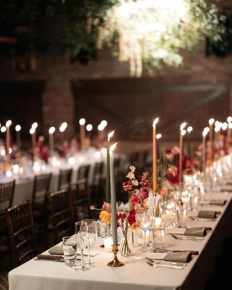 All Posts • Instagram Wedding Table Decorations Candlestick, Mix Match Candles Wedding, Wedding Table Lots Of Candles, Long Dining Table Wedding, Bud Vases Taper Candles, Coloured Candles Wedding, Wedding Table Floral Centerpieces, Round Table Dinner Party, Wedding Bud Vases Long Table