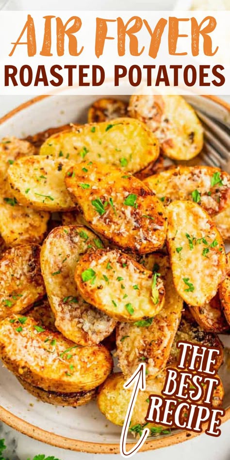 Red Potatoes In Air Fryer, Roasted Small Potatoes, Golden Potato Recipes, Small Potatoes Recipe, Fried Red Potatoes, Air Fryer Roasted Potatoes, Air Fryer Recipes Potatoes, Air Fry Potatoes, Red Potato Recipes