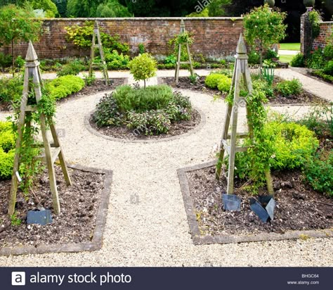 Download this stock image: Formal kitchen or herb garden in the grounds of an English country house or manor. - BHGC64 from Alamy's library of millions of high resolution stock photos, illustrations and vectors. Formal Kitchen Garden, Formal Kitchen, Old English Garden, Kitchen Garden Plants, Formal Garden Design, Colonial Garden, Parterre Garden, High Country Gardens, Boxwood Garden