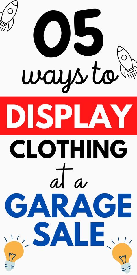 Selling clothes at a garage sale? Discover 5 effective ways to showcase your clothing items and make them irresistible to buyers. Boost your sale's success! #GarageSaleSuccess #GarageSaleTips Display Clothes At Yard Sale, Garage Sale Pricing Guide, Garage Sale Clothes, Displaying Clothes, Yard Sale Organization, Garage Sale Organization, Display Clothes, Garage Sale Tips, Ultimate Garage