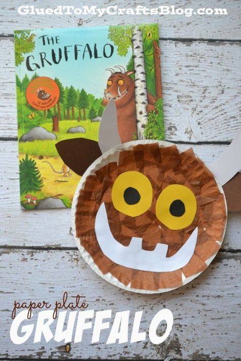 Gruffalo Activities, Gruffalo Party, Gruffalo's Child, Literature Activities, The Gruffalo, Kid Craft, Paper Plate Crafts, Plate Crafts, Preschool Books