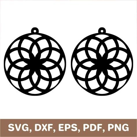 This is a digital item.The ZIP archive contains SVG, DXF and PDF files.Compatible with Cricut and Silhouette.Measurements depend on paper size.All templates have been tested for quality.Please contact me if you have any problems with your order. Laser Cut Files, Silhouette Art, Round Earrings, Gorgeous Nails, Flower Earrings, Vector Design, Diy Art, Nail Art Designs, Jewelry Accessories