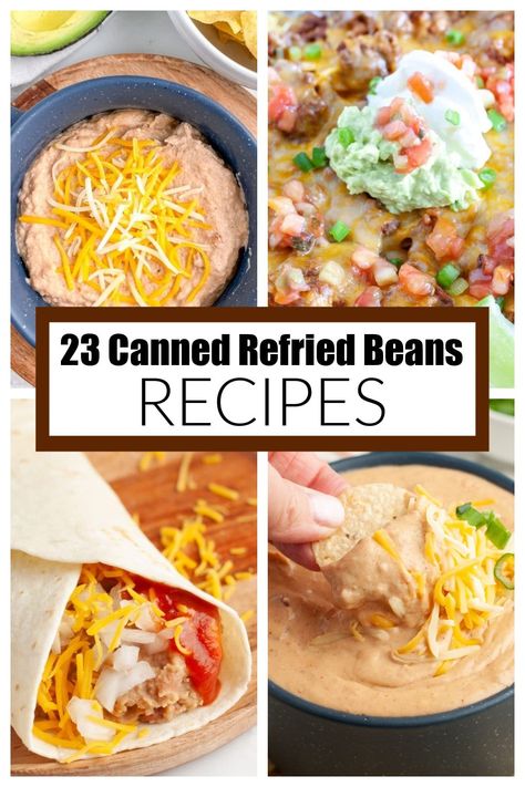 Recipes That Use Refried Beans, Refried Beans Casserole Recipe, Recipes With Refried Beans, Can Refried Beans Recipe, Refried Bean Recipes, Refried Bean Soup, Hashbrown Casserole Breakfast, Casserole Hashbrown, Canned Refried Beans