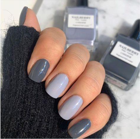 Neutral Grey Nails, Shades Of Grey Nails, Split Nails, Grey Nails, Nude Polish, Gray Polish, Mindful Gray, Modern Nails, Gray Nails