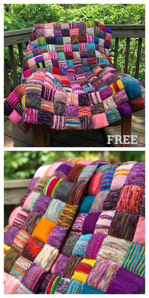 The Beekeeper's Quilt Blanket Knitting Pattern Free & Paid - Knitting Pattern Tiny Owl Knits, Knitting Quilt, Knitted Blanket Squares, Blanket Knitting Pattern, Puff Quilt, Knitting Patterns Free Blanket, Crochet Blanket Pattern Easy, Patchwork Blanket, Decorating Ideas For The Home