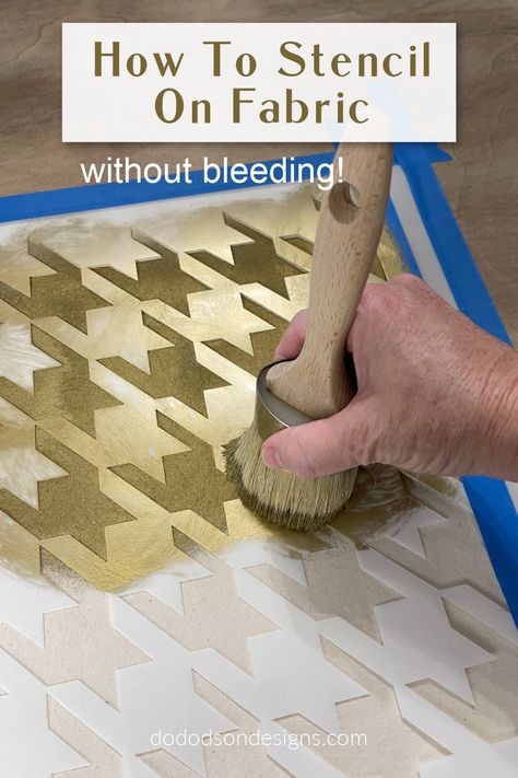 Stencilling On Fabric, Fabric Painting With Stencils, Stamping On Fabric Ideas, How To Stencil Paint On Fabric, Stencil On Fabric Diy, Stencil For Fabric Painting, Stencil Designs Fabrics, How To Stencil On Fabric, Stencil Printing On Fabric