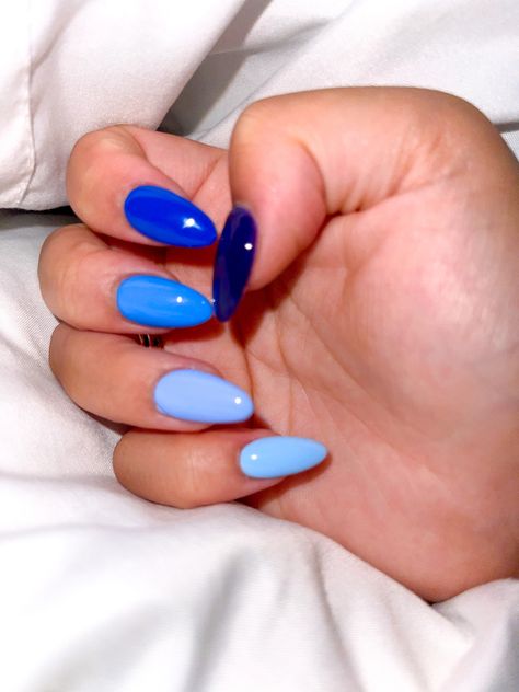 Monochromatic Blue Nails, Mixed Blue Nails, Blue Multicolor Nails, Multicolor Blue Nails, Multiple Blue Nails, Blue Nails Different Shades, Blue Monochrome Nails, All Blue Nails, Different Shades Of Blue Nails