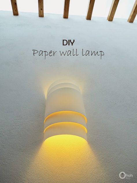 DIY Paper wall lamp Wall Lamps Diy, Diy Luminaire, Wall Lamp Shades, Lampe Diy, Diy Lampe, Diy Wand, Diy Shades, Diy Papier, Diy Lamp Shade