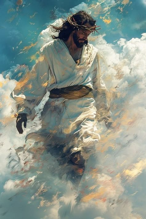 Jesus Art Paintings, Jesus Coming Back, Jesus Christ Painting, Christ Artwork, God Artwork, Jesus Artwork, Pictures Of Christ, Heaven Art, Jesus Christ Artwork