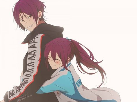 Free! Rin, Gou Matsuoka, Sibling Art, Anime Hug, Anakin Vader, Rin Matsuoka, Free Eternal Summer, Anime Siblings, Splash Free