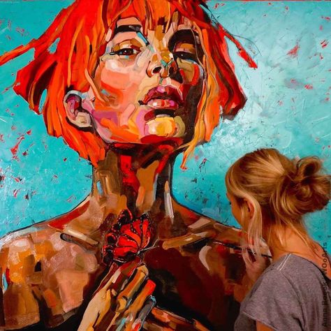 Anna BOCEK ✿ | Catherine La Rose ~ The Poet of Painting Abstract People Painting, Anna Bocek, Colourful Paintings, Abstract People, People Painting, Contemporary Garden, Abstract Portrait, Contemporary Landscape, Contemporary Decor