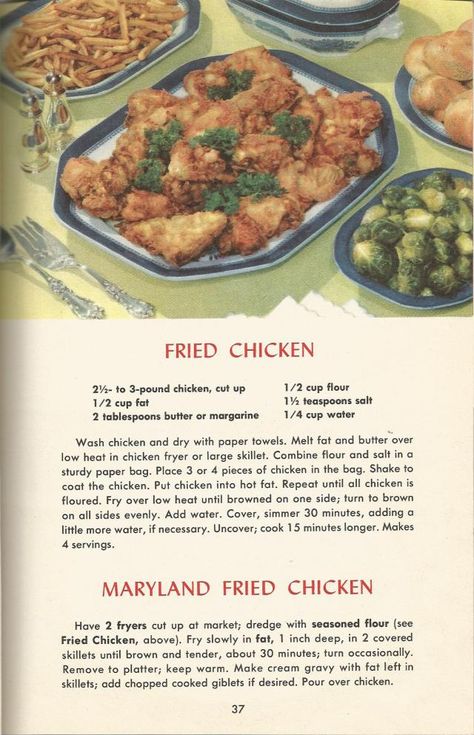 vintage recipes, chicken, stuffing Vintage Chicken Recipes, Chicken And Stuffing Recipes, Vintage Recipes 1950s, Chicken Maryland, Baked Fried Chicken, Cottagecore Recipes, 1950s Food, Chicken And Stuffing, Chicken Stuffing