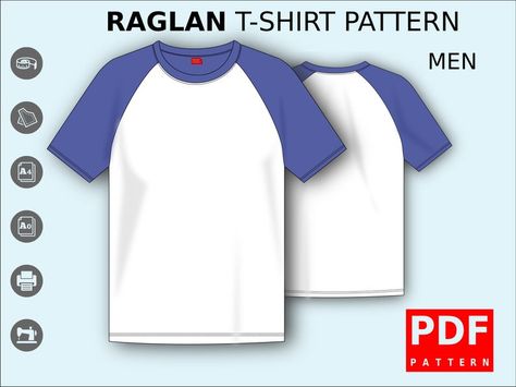 Sewing Pattern For Men, Sew A Dress, Raglan Sleeve Pattern, T Shirt Sewing, T Shirt Sewing Pattern, First Sewing Projects, Pattern Sheet, Shirt Sewing Pattern, Pants Sewing Pattern