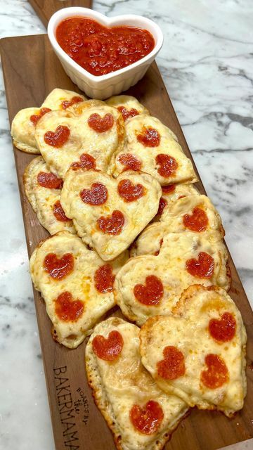 Maegan Brown ~ The BakerMama on Instagram: "Just when you thought you couldn’t love pizza even more! 🤭🍕❤️ These Heart-Shaped Tortilla Pizzas are made with just 3 ingredients and are easy, cheesy and delicious ❣️ All you need are: 1️⃣ tortillas 2️⃣ mozzarella cheese slices 3️⃣ pepperoni Comment “recipe” and I’ll DM you the link! or tap the link in profile @thebakermama 🤗 #TheBakerMama https://thebakermama.com/recipes/heart-shaped-tortilla-pizzas/ #pizza #pepperonipizza #tortillapizza #heartshapedpizza #pizzatoast #cheesepizza #valentinesday #pizzanight #valentinesdayrecipe #valentinesdayidea #kidfriendlyrecipes" Heart Shaped Calzones, Tortilla Pizzas, Bagel Dip, Heart Pizza, Smoked Salmon Bagel, Valentines Dinner, Heart Shaped Pizza, Fruit Creations, Tortilla Pizza