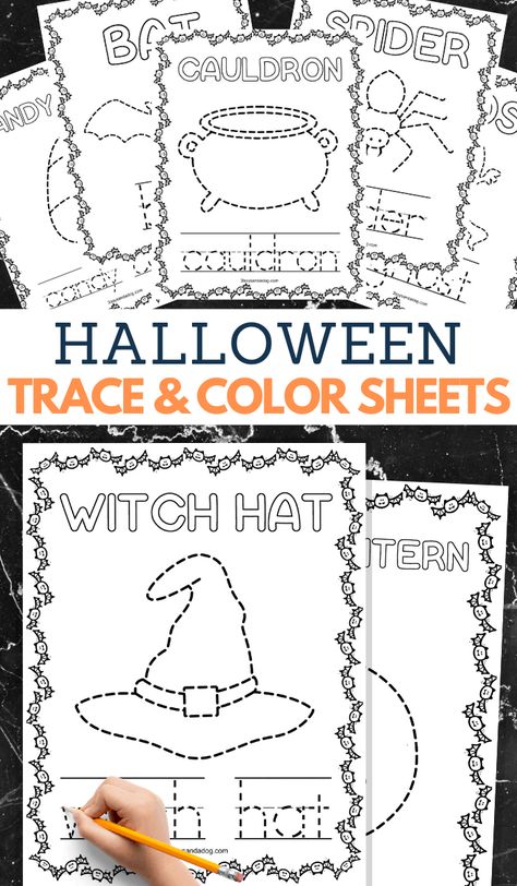 Halloween Tracing, Preschool Worksheets Free Printables, Pre Writing Practice, Fun Halloween Activities, Kids Holidays, Halloween Books For Kids, Free Printable Halloween, Halloween Resources, Halloween Worksheets