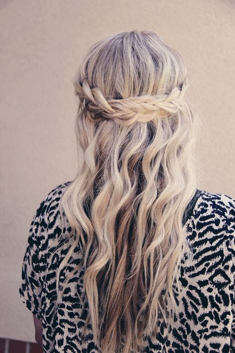 Pinterest Braids: Hairstyles Youll Freak Out Over Crown Braids, Bridal Hair Tutorial, 5 Minute Hairstyles, Braids Ideas, Hairstyles Beach, French Braid Hairstyles, Long Blonde, Wedding Idea, Long Blonde Hair