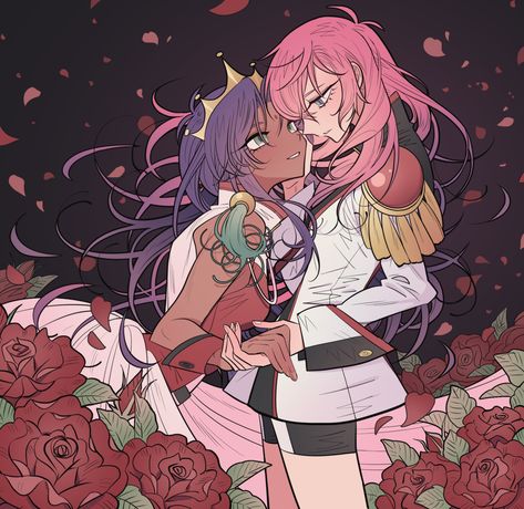 Anthy X Utena, Revolutionary Girl Utena Fanart, Utena X Anthy, Anthy And Utena, Utena Fanart, Utena And Anthy, Anthy Himemiya, Revolutionary Girl Utena, Fan Anime