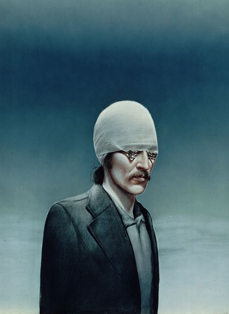 Self-portrait,1977,watercolor on cardboard. Gottfried Helnwein. Gottfried Helnwein, Digital Museum, Found Art, Collaborative Art, Performance Artist, Hyperrealism, Blue Painting, Realistic Art, Mixed Media Canvas