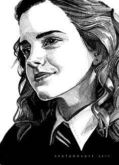 Harry Potter Sketches Characters, How To Draw Hermione Granger, Harry Potter Pencil Drawings, Hermione Granger Sketch, Hermione Sketch, Emma Watson Drawing, Emma Watson Sketch, Hermione Drawing, Hermione Granger Drawing