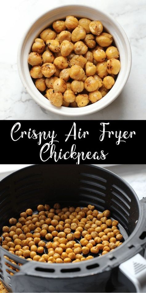 Learn how to make crispy chickpeas in an air fryer with minimal oil! Add your favorite seasonings then add these chickpeas on top of a salad, in a wrap, or served on their own! Chickpeas Crispy, Air Fryer Recipes Potatoes, Air Fryer Chickpeas, Cooks Air Fryer, Air Fried Food, Air Fryer Oven Recipes, Crispy Chickpeas, Air Fry Recipes, Air Fryer Recipes Chicken