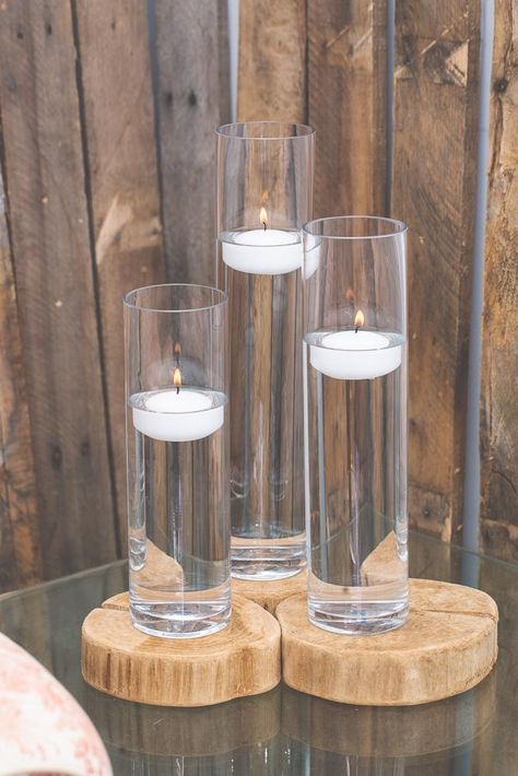 Floating Candle Sets - Save-On-Crafts Vases With Floating Candles, Bouquet Succulent, Floating Candle Holders, Floating Candle Centerpieces, Purple Candles, Fluted Vase, Glass Cylinder Vases, Floating Candle, Banquet Table