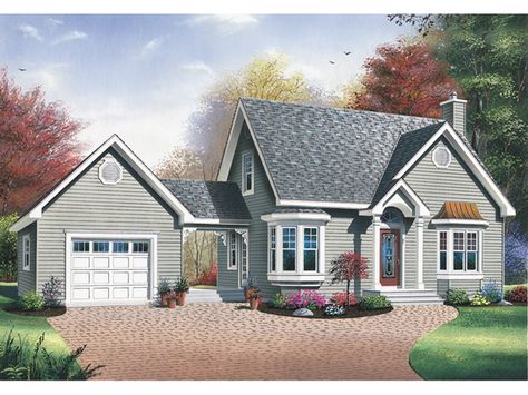 adding attached garage with breezeway pictures | Copyright by designer/architect Drawings and photos may vary ... Cape Cod House Plans, Drummond House Plans, Cape Cod Style House, Garage House Plans, House Plans And More, Cape Cod House, Traditional House Plans, Cottage Plan, Country House Plan