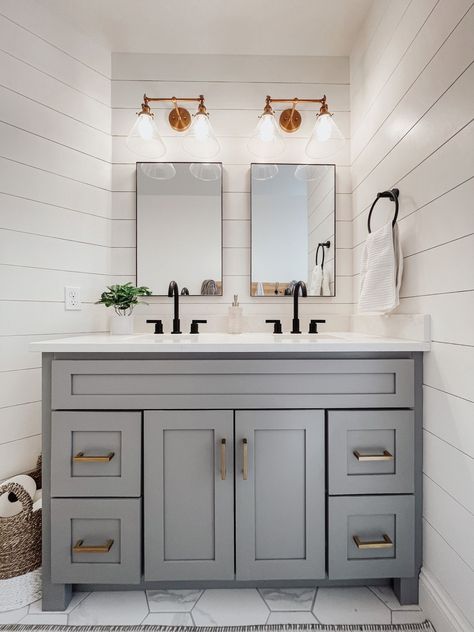 48'' Bathroom Vanity Base Only curated on LTK Double Sink For Small Bathroom, Small Double Bathroom Sink, Bathroom Vanity 48", Small Bathroom Double Sink Layout, Small Two Sink Bathroom Vanity, Updated Vanity Bathroom, Small Bathroom With 2 Sinks, Dual Sinks In Small Bathroom, Double Vanity Sink Bathroom