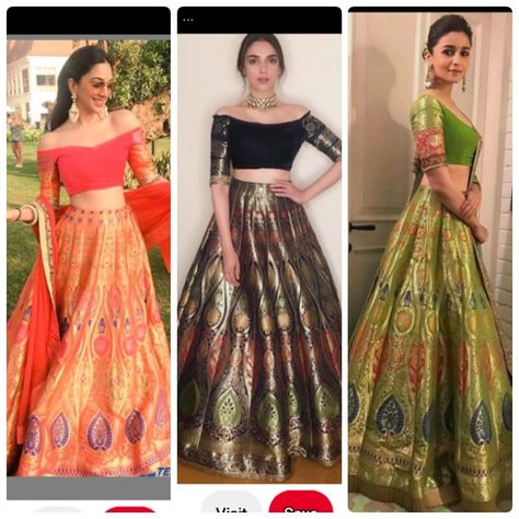 Sabyasachi Banarasi Lehenga, Banarasi Blouse Design For Lehnga, Banarasi Skirt And Top, Banasari Lehenga, Banarasi Lehenga Look, Banarsi Lehenga Party Wear, Banarasi Lehenga Sabyasachi, Banarsi Lehnga Designs, Brocade Lehenga Banarasi